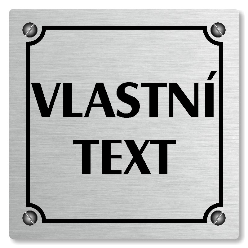 Váš text, 118x118mm, stříbrná, Kansas